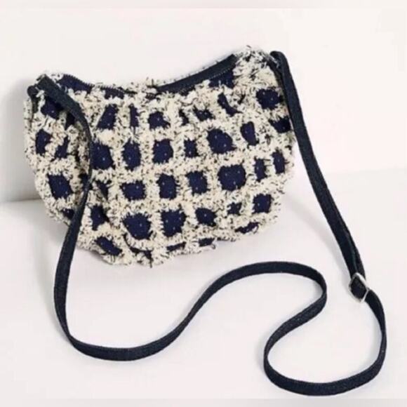 Free People Zamora Crossbody Bag Navy and Cream - Picture 9 of 9